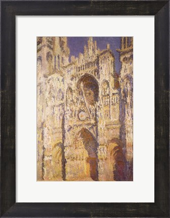 Framed Rouen Cathedral in Full Sunlight: Harmony in Blue and Gold, 1894 Print