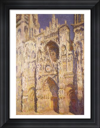 Framed Rouen Cathedral in Full Sunlight: Harmony in Blue and Gold, 1894 Print