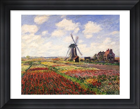 Framed Tulip Fields with the Rijnsburg Windmill, 1886 Print