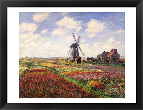 Framed Tulip Fields with the Rijnsburg Windmill, 1886 Print