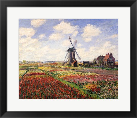 Framed Tulip Fields with the Rijnsburg Windmill, 1886 Print