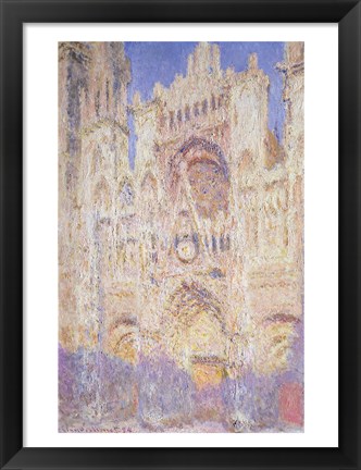 Framed Rouen Cathedral at Sunset, 1894 Print