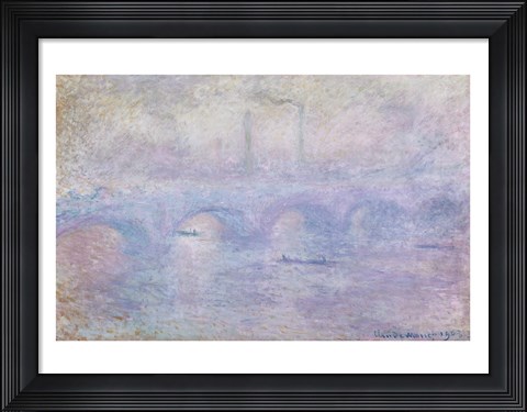Framed Waterloo Bridge: Effect of the Mist, 1903 Print