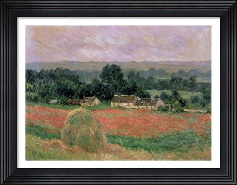 Framed Haystack at Giverny, 1886 Print