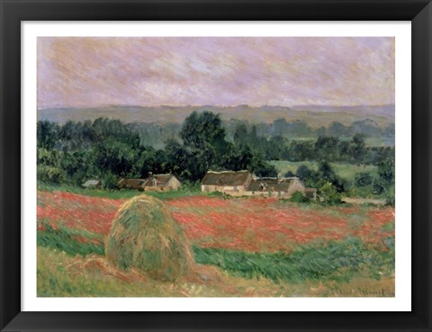 Framed Haystack at Giverny, 1886 Print