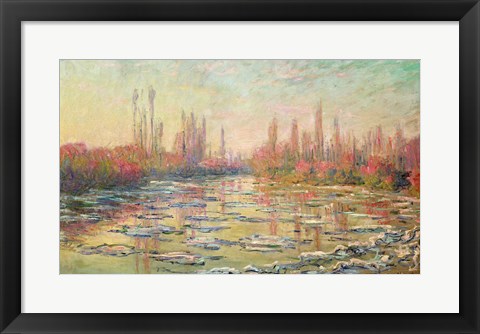 Framed Thaw on the Seine, near Vetheuil, 1880 Print