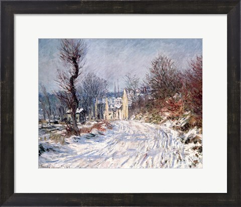 Framed Road to Giverny, Winter, 1885 Print