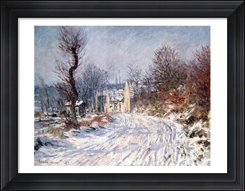 Framed Road to Giverny, Winter, 1885 Print