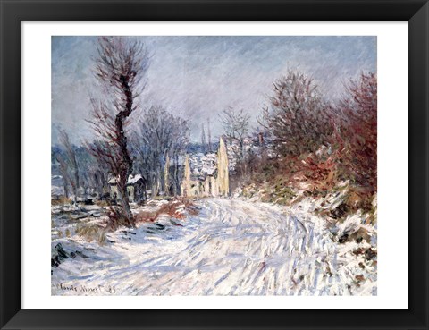 Framed Road to Giverny, Winter, 1885 Print