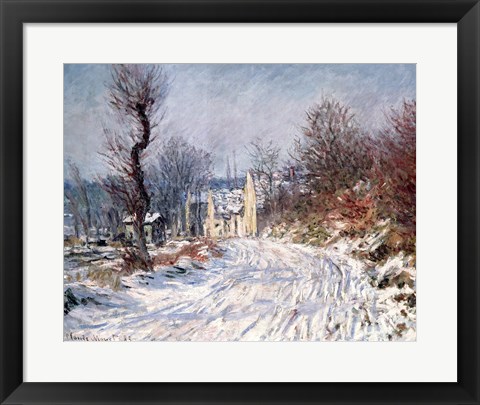 Framed Road to Giverny, Winter, 1885 Print