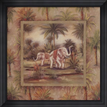 Framed Elephants II Print