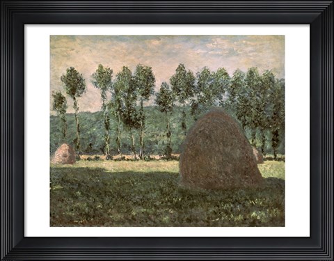 Framed Haystacks near Giverny, c.1884-89 Print
