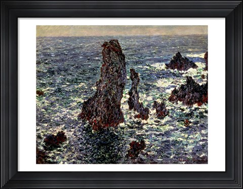 Framed Rocks at Belle Ile, 1886 Print