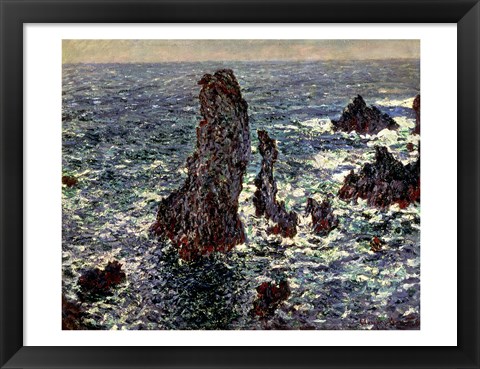 Framed Rocks at Belle Ile, 1886 Print