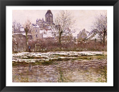 Framed Church at Vetheuil under Snow, 1878-79 Print