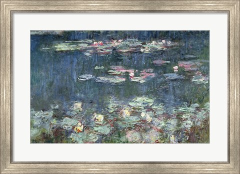 Framed Waterlilies: Green Reflections, 1914-18 (detail) Print