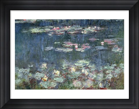 Framed Waterlilies: Green Reflections, 1914-18 (detail) Print