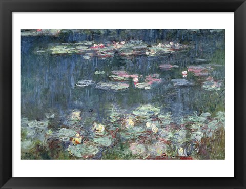 Framed Waterlilies: Green Reflections, 1914-18 (detail) Print