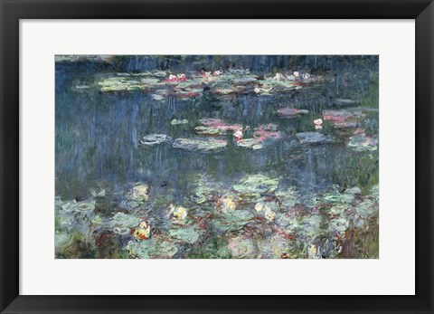 Framed Waterlilies: Green Reflections, 1914-18 (detail) Print