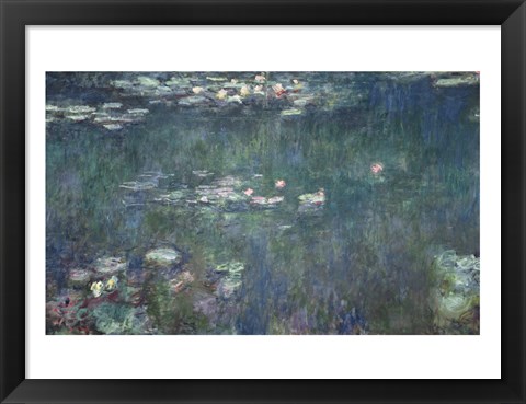 Framed Waterlilies: Green Reflections, 1914-18 Print