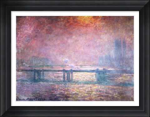 Framed Thames at Charing Cross, 1903 Print
