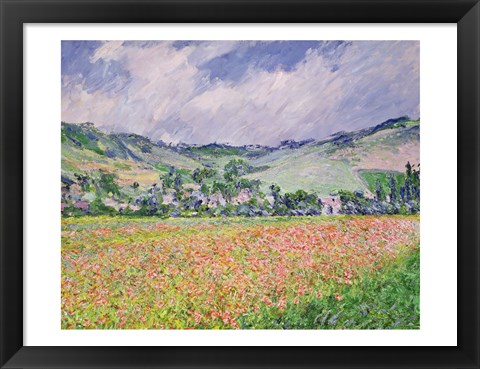 Framed Poppy Field near Giverny, 1885 Print