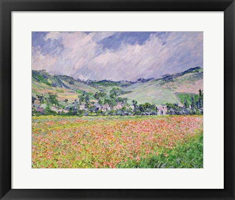 Framed Poppy Field near Giverny, 1885 Print