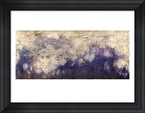 Framed Waterlilies - The Clouds (central section) 1915-26 Print