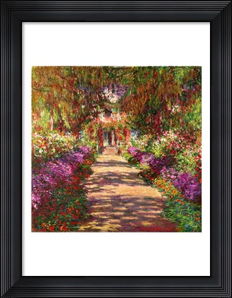 Framed Pathway in Monet&#39;s Garden, Giverny, 1902 Print