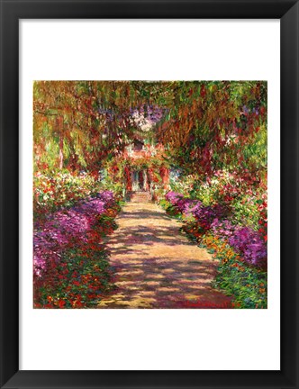 Framed Pathway in Monet&#39;s Garden, Giverny, 1902 Print