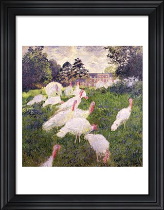 Framed Turkeys at the Chateau de Rottembourg, Montgeron, 1877 Print