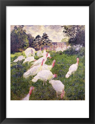 Framed Turkeys at the Chateau de Rottembourg, Montgeron, 1877 Print