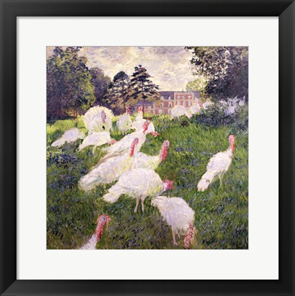 Framed Turkeys at the Chateau de Rottembourg, Montgeron, 1877 Print