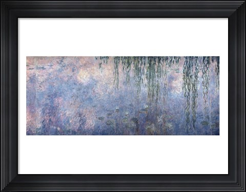 Framed Waterlilies: Morning with Weeping Willows, detail of central section, 1914-18 Print