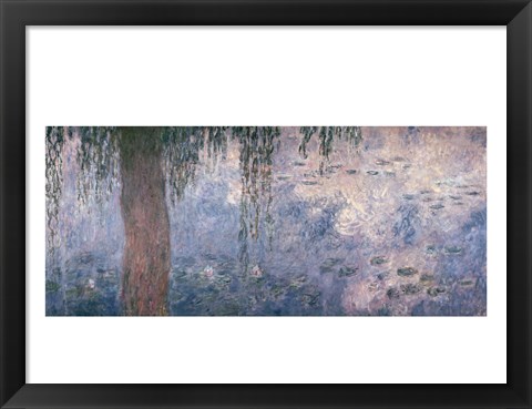 Framed Waterlilies: Morning with Weeping Willows, 1914-18 (right section) Print