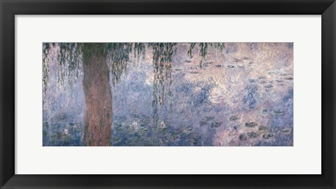 Framed Waterlilies: Morning with Weeping Willows, 1914-18 (right section) Print