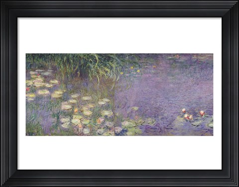 Framed Waterlilies: Morning, 1914-18 (left section) Print