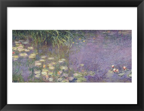 Framed Waterlilies: Morning, 1914-18 (left section) Print