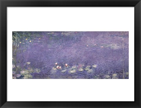 Framed Waterlilies: Morning, 1914-18 (centre left section) Print