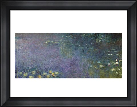 Framed Waterlilies: Morning, 1914-18 (centre right section) Print