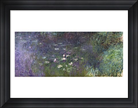 Framed Waterlilies: Morning, 1914-18 (right section) Print
