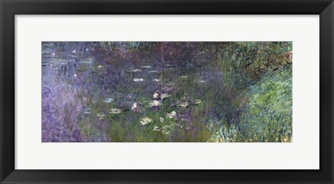 Framed Waterlilies: Morning, 1914-18 (right section) Print