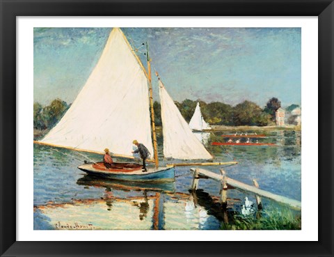 Framed Sailing at Argenteuil, c.1874 Print