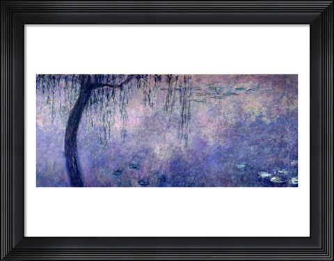 Framed Waterlilies: Two Weeping Willows, left section, 1914-18 Print