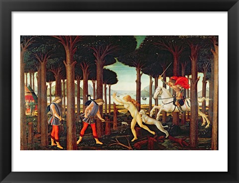 Framed Story of Nastagio degli Onesti: Nastagio&#39;s Vision of the Ghostly Pursuit in the Forest, 1483 or 1487 Print