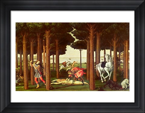 Framed Story of Nastagio degli Onesti: The Disembowelment of the Woman Pursued, 1483-87 Print