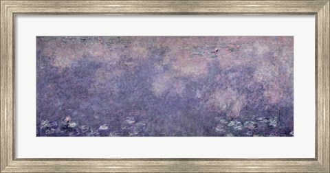 Framed Waterlilies: Two Weeping Willows, centre right section, 1914-18 Print