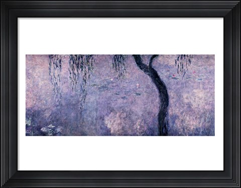 Framed Waterlilies: Two Weeping Willows, right section, 1914-18 Print