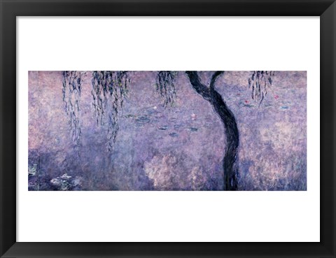 Framed Waterlilies: Two Weeping Willows, right section, 1914-18 Print