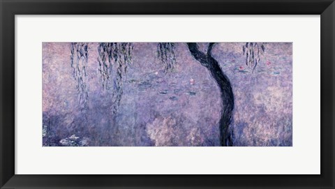 Framed Waterlilies: Two Weeping Willows, right section, 1914-18 Print